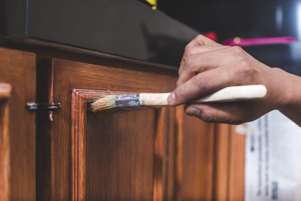 Oak Kitchen Cabinet Painting in Bryan